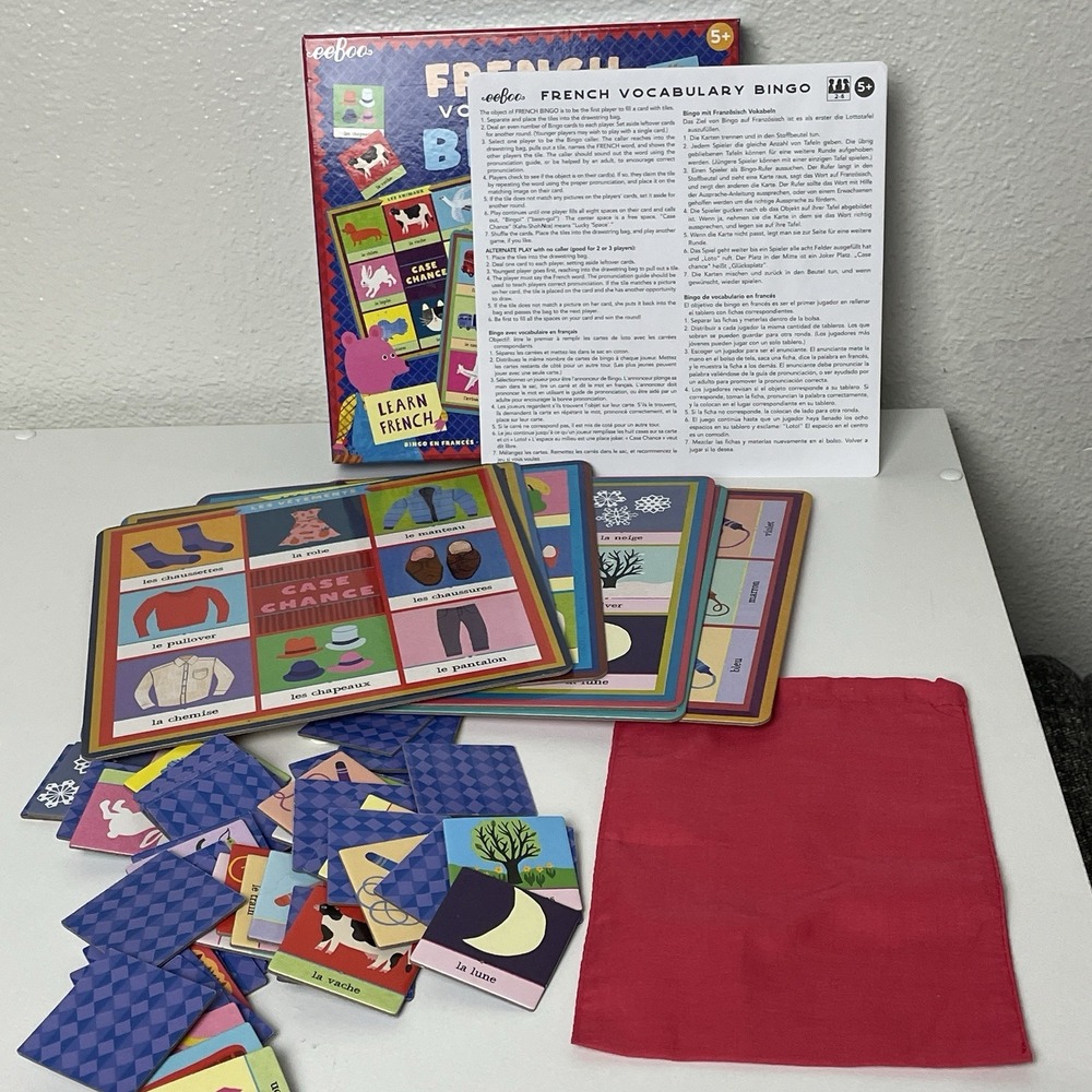French Vocabulary Bingo Game By Eeboo Learn French Complete